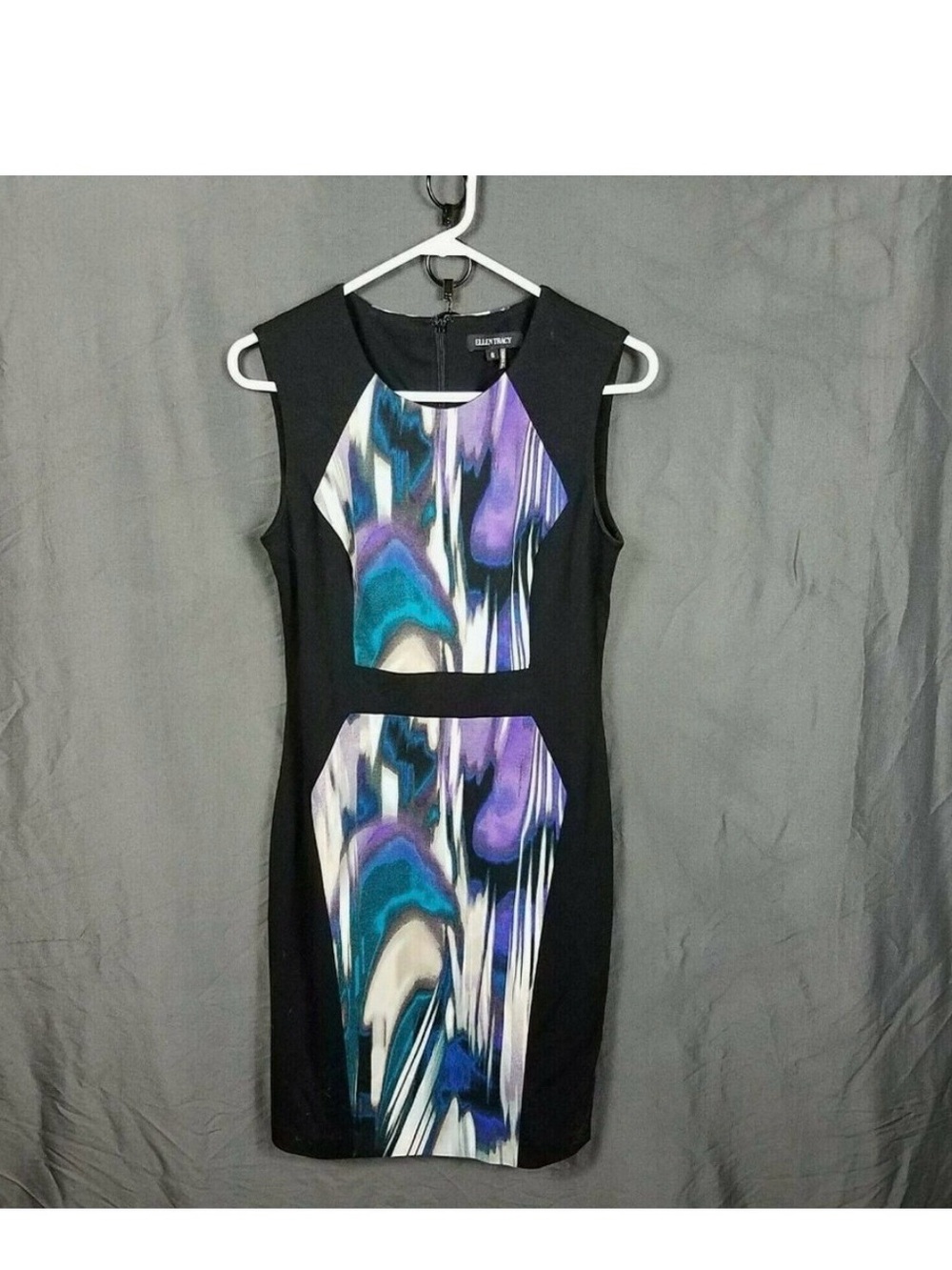 Ellen Tracy Women's Colorful Sheath Dress Color Block Career Size 6